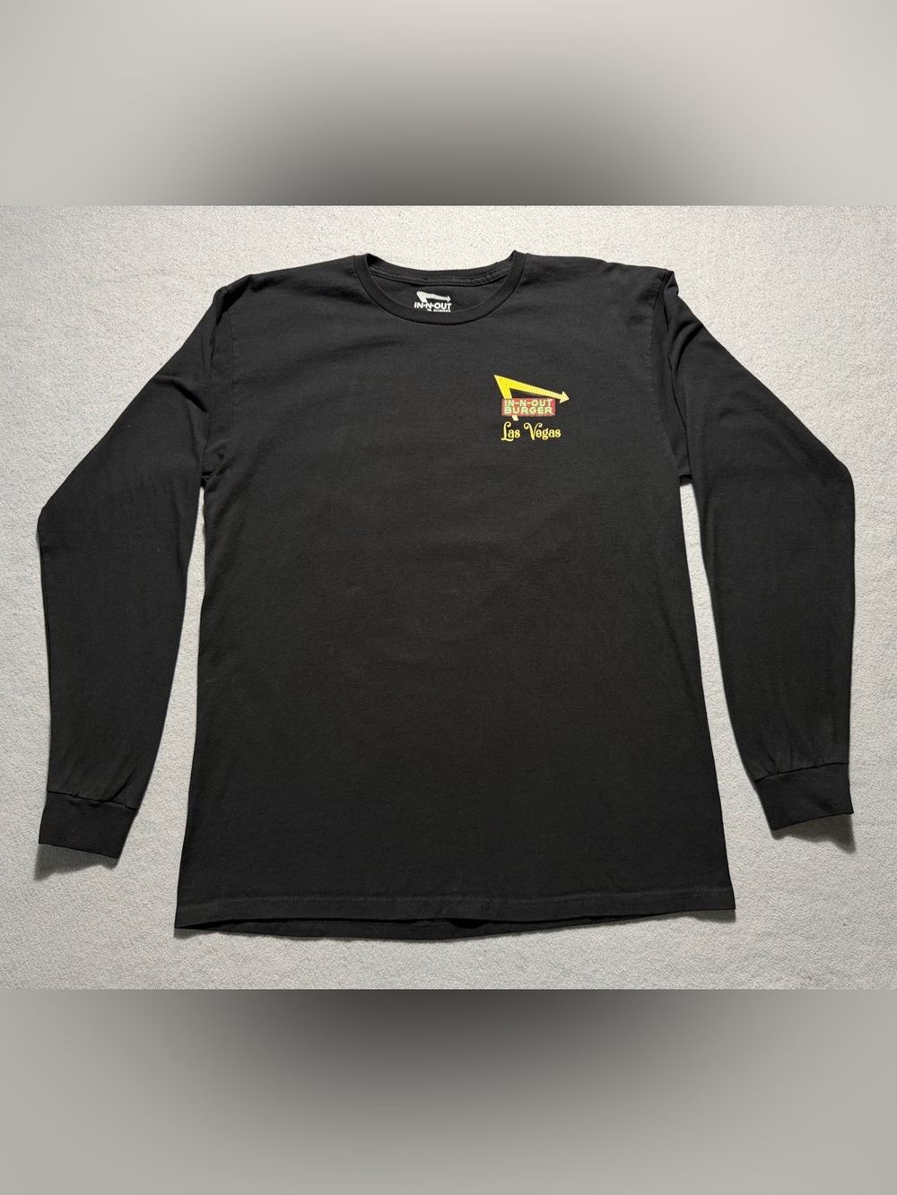 In-N-Out Burger Las Vegas T Shirt Men L Black Long Sleeve Graphic Cars